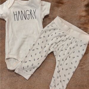 Rae Dunn Baby Onesie and Pants Set 6-9m